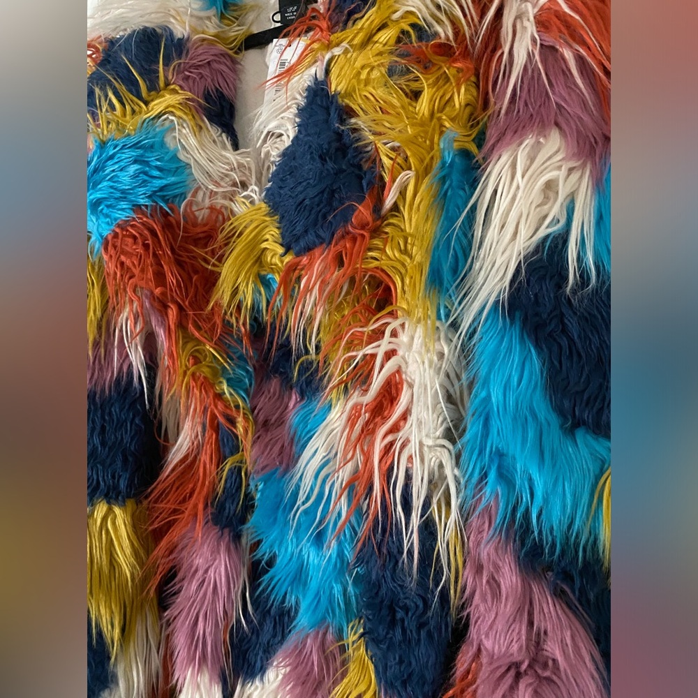 NWT Mongolian Longline Faux Fur Coat (14) - Picture 7 of 14